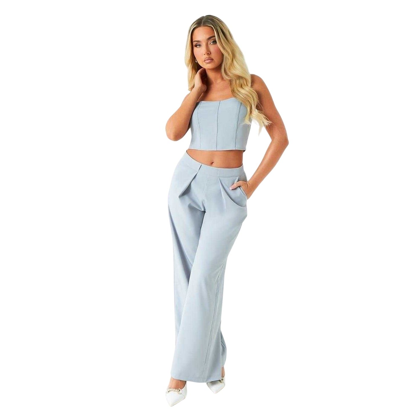 Grey - Lifestyle - Missy Empire Womens-Ladies Woven Corset Top