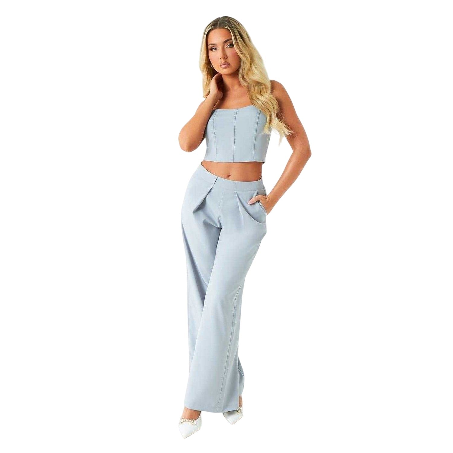 Grey - Lifestyle - Missy Empire Womens-Ladies Woven Corset Top