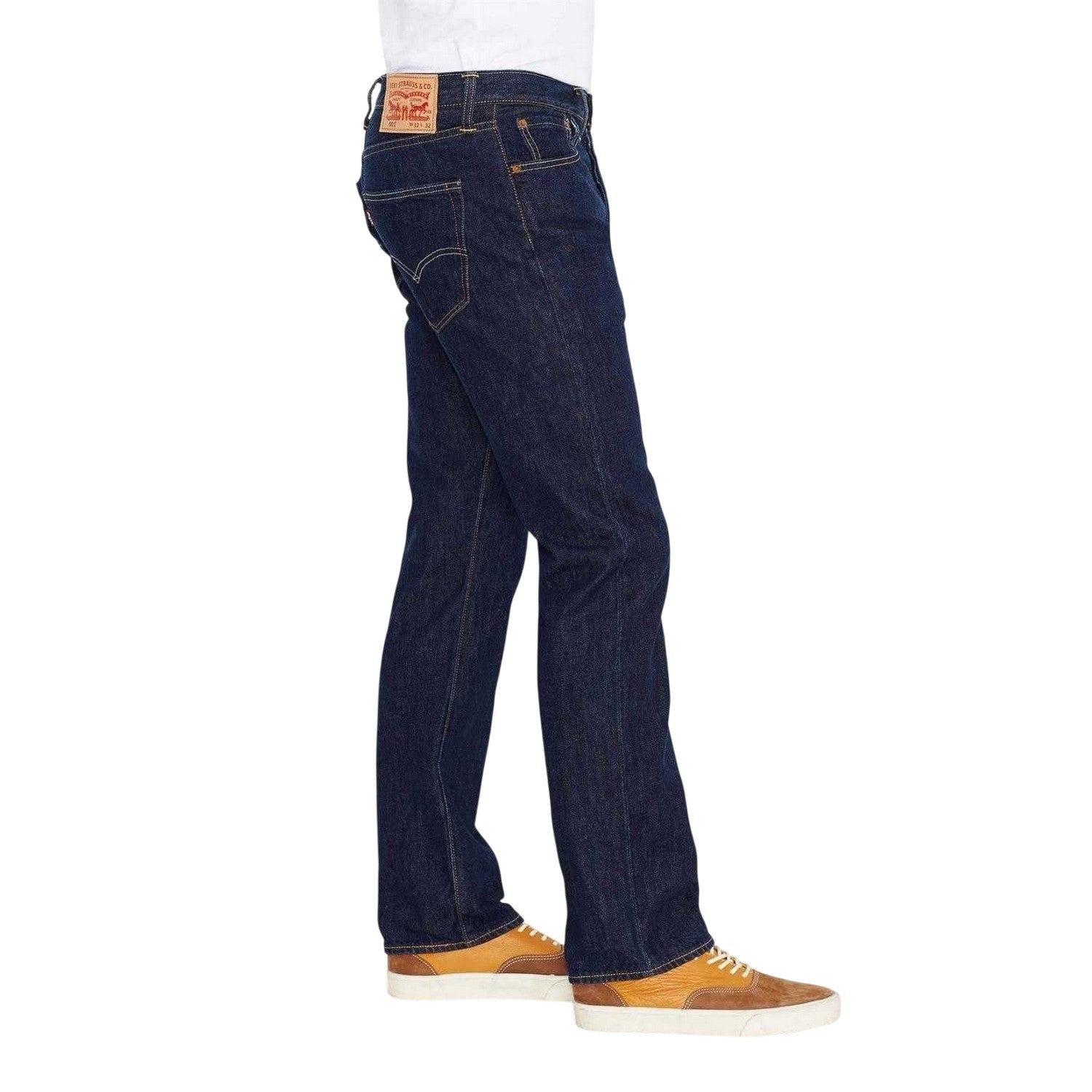 One Wash - Side - Levis Mens 501 Original Straight Jeans