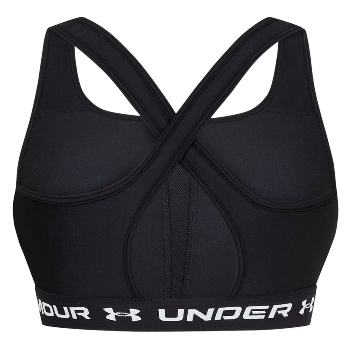 Black-White - Back - Under Armour Womens-Ladies Medium Impact Sports Bra