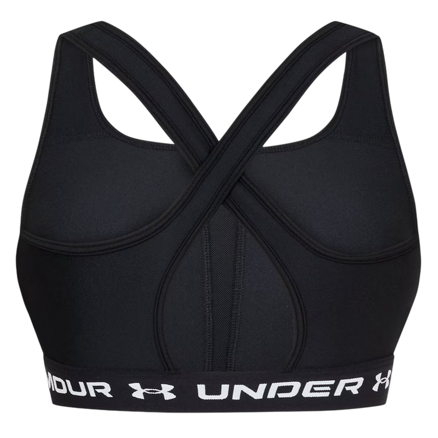 Black-White - Back - Under Armour Womens-Ladies Medium Impact Sports Bra