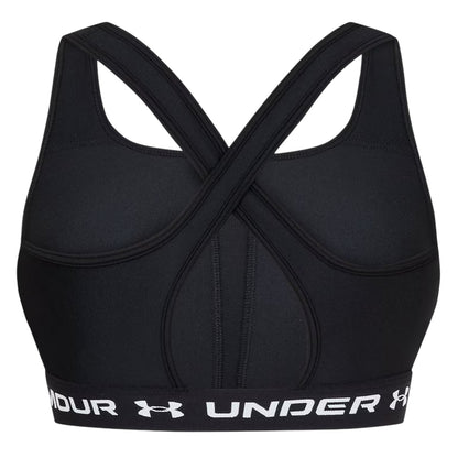 Black-White - Back - Under Armour Womens-Ladies Medium Impact Sports Bra