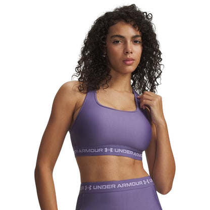 Purple - Front - Under Armour Womens-Ladies Medium Impact Sports Bra