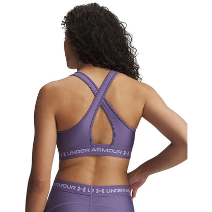 Purple - Back - Under Armour Womens-Ladies Medium Impact Sports Bra