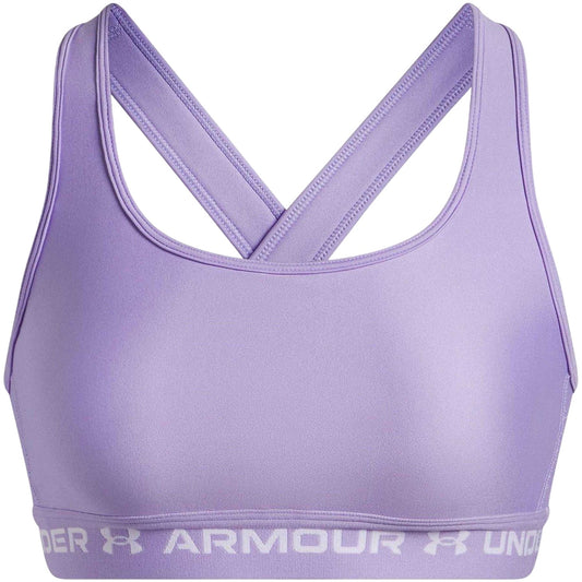 Transparent-White - Front - Under Armour Womens-Ladies Medium Impact Sports Bra