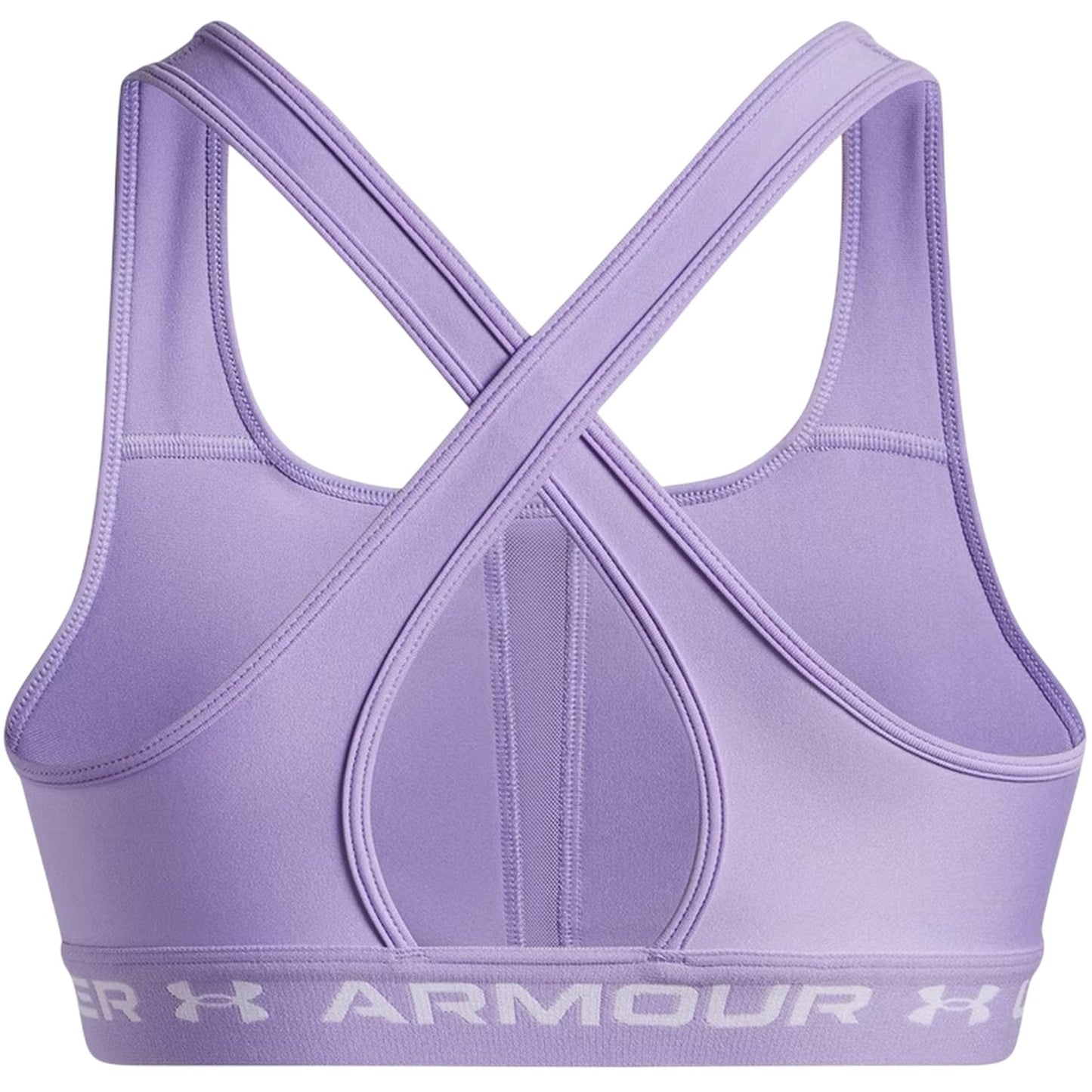 Transparent-White - Back - Under Armour Womens-Ladies Medium Impact Sports Bra