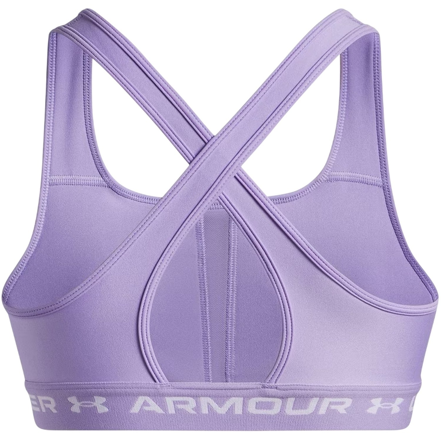 Transparent-White - Back - Under Armour Womens-Ladies Medium Impact Sports Bra