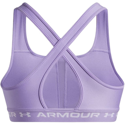 Transparent-White - Back - Under Armour Womens-Ladies Medium Impact Sports Bra