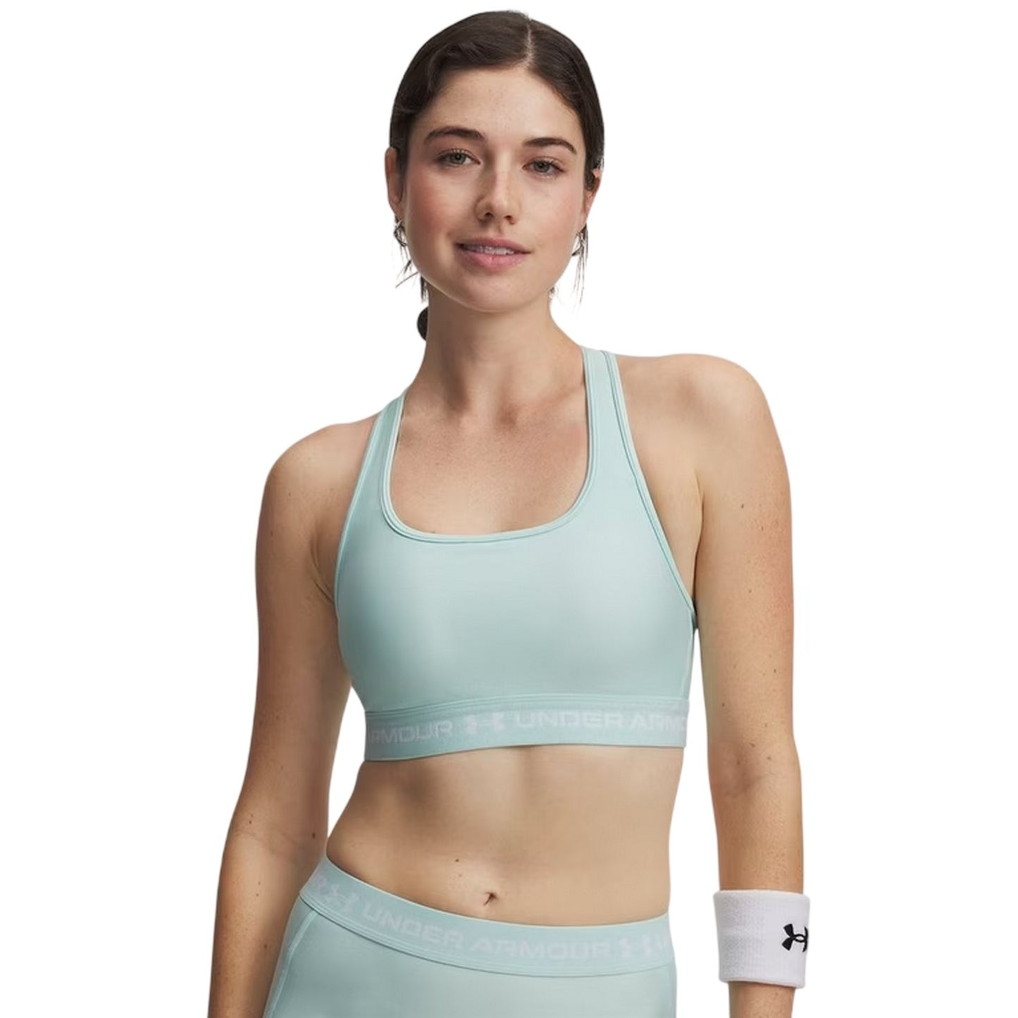 Mint - Front - Under Armour Womens-Ladies Medium Impact Sports Bra