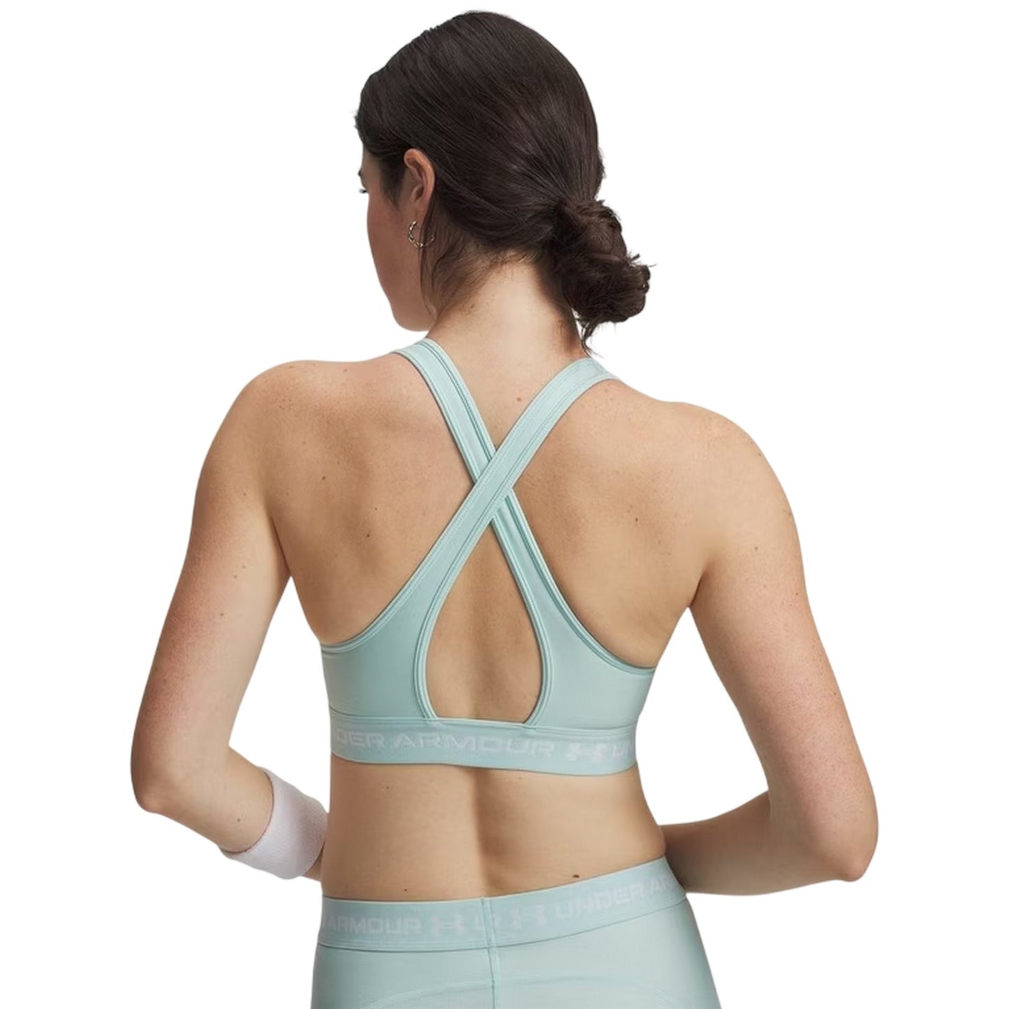 Mint - Back - Under Armour Womens-Ladies Medium Impact Sports Bra