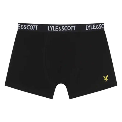 Dark Grey-Black-Burgundy - Back - Lyle & Scott Boys Core Boxer Shorts (Pack of 3)