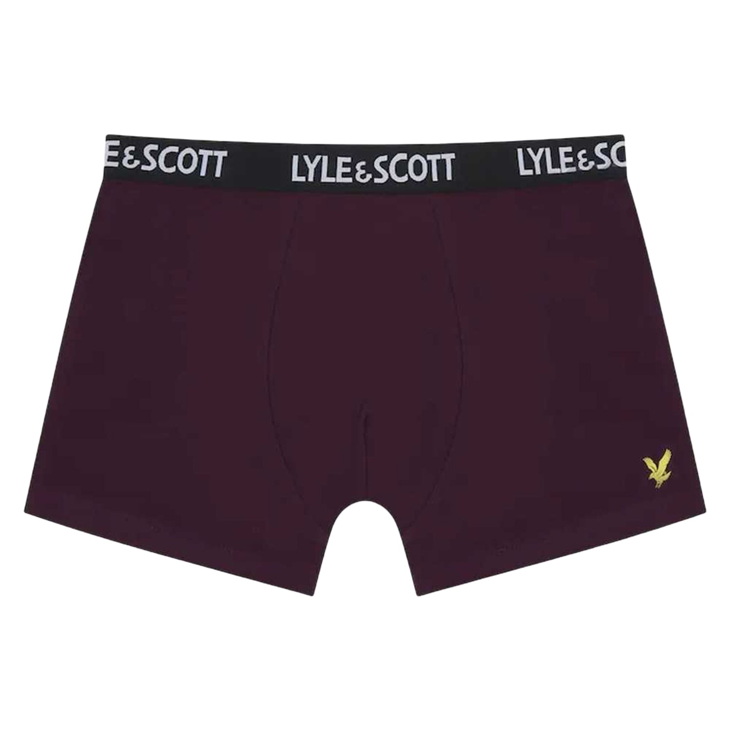 Dark Grey-Black-Burgundy - Side - Lyle & Scott Boys Core Boxer Shorts (Pack of 3)