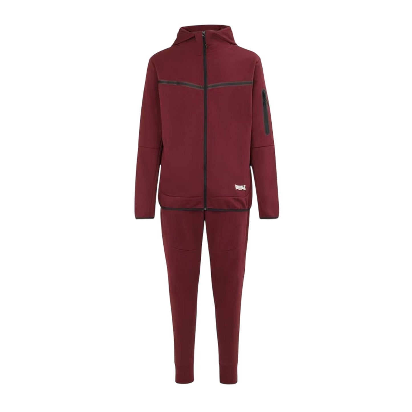 Burgundy - Front - Lonsdale Mens Tracksuit