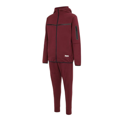 Burgundy - Side - Lonsdale Mens Tracksuit