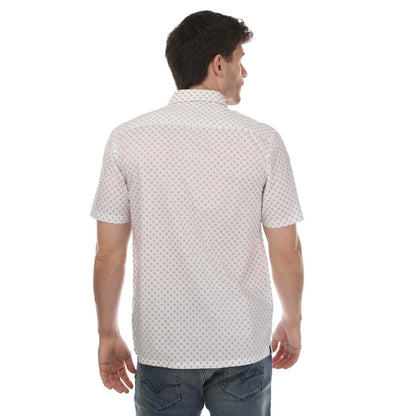 White - Back - Ted Baker Mens Forter Geometric Short-Sleeved Shirt