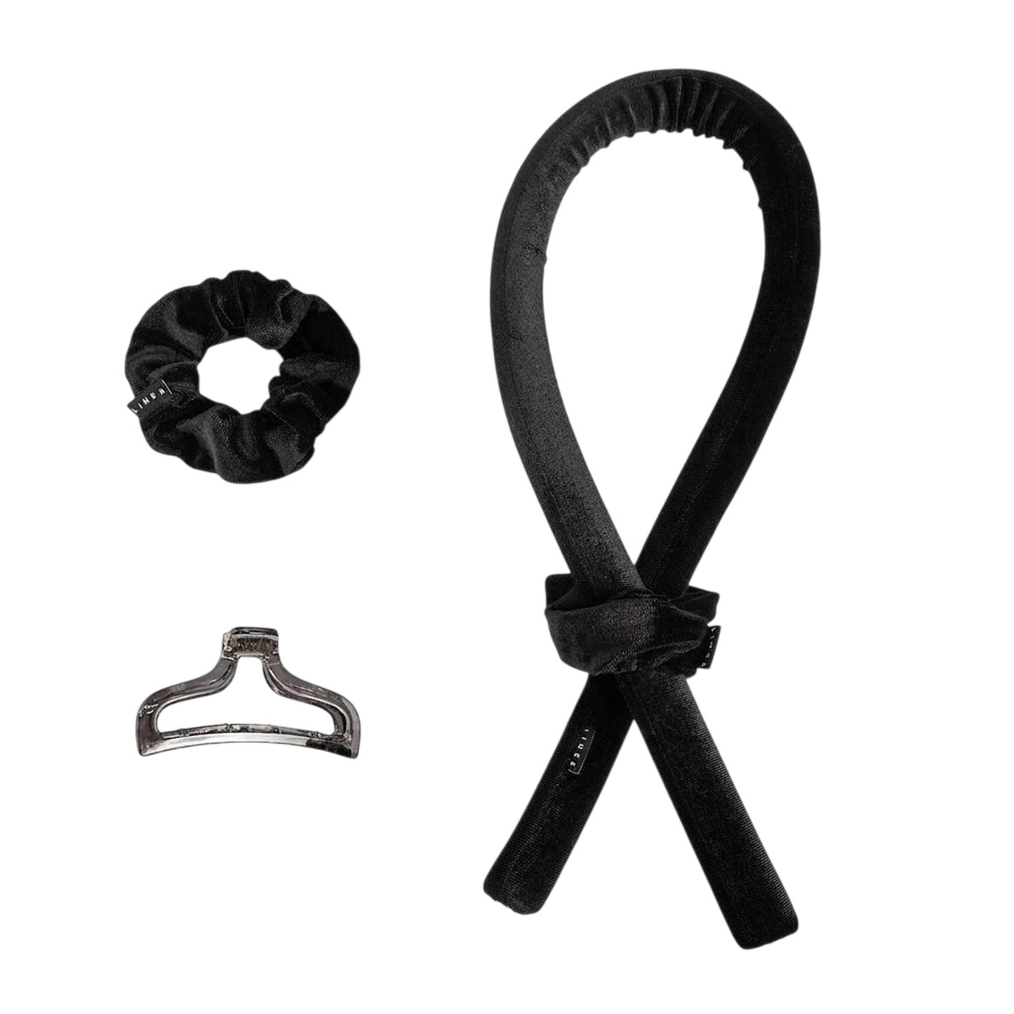 Black - Back - Linea Heatless Hair Curlers