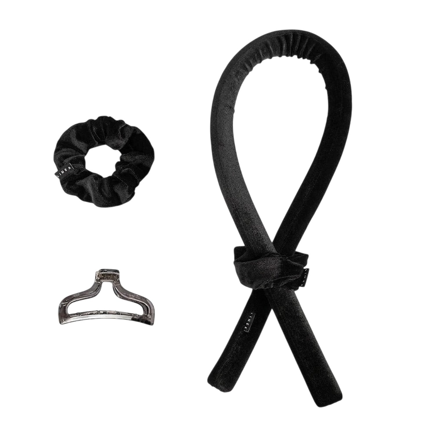 Black - Back - Linea Heatless Hair Curlers