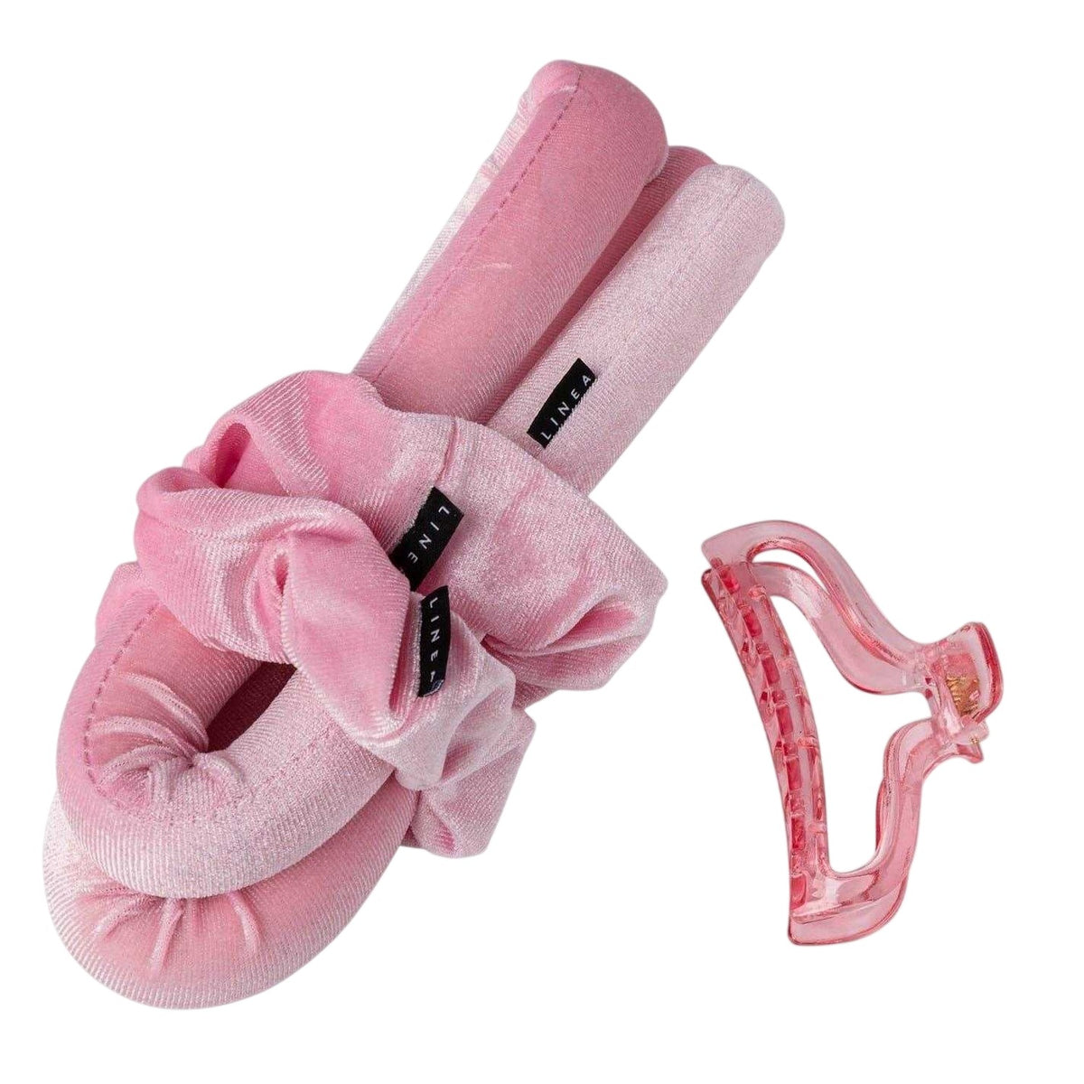 Pink - Front - Linea Heatless Hair Curlers