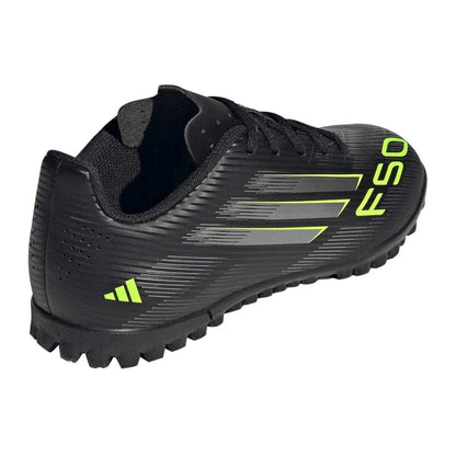 Black-Lemon - Back - Adidas Childrens-Kids F50 Messi Club Flat Astro Turf Trainers