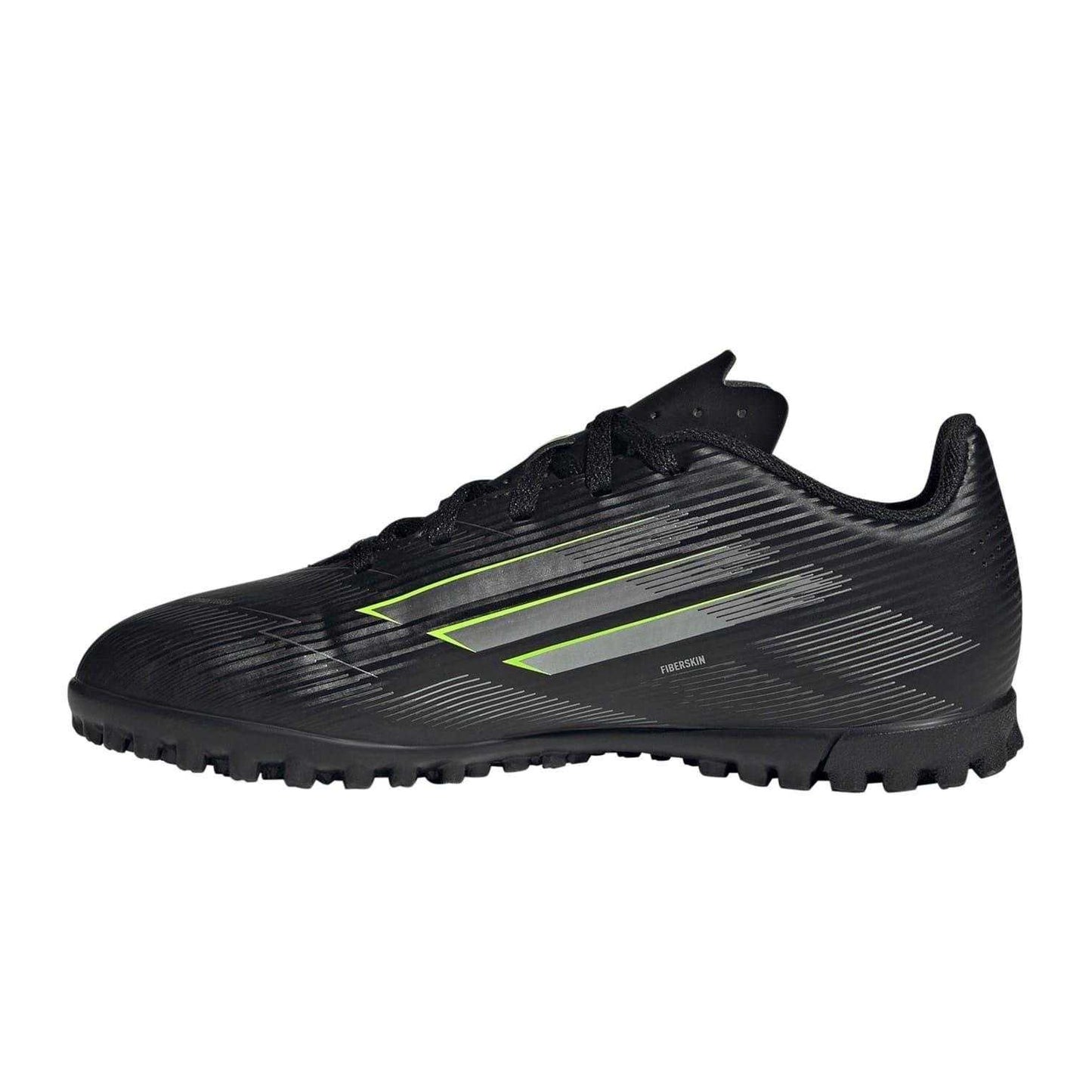 Black-Lemon - Side - Adidas Childrens-Kids F50 Messi Club Flat Astro Turf Trainers