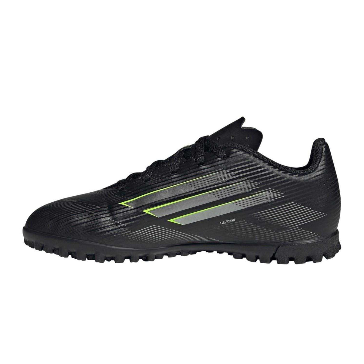 Black-Lemon - Side - Adidas Childrens-Kids F50 Messi Club Flat Astro Turf Trainers