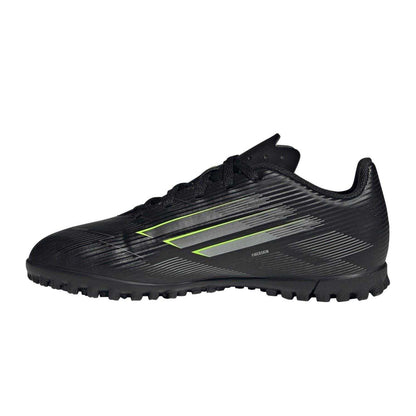 Black-Lemon - Side - Adidas Childrens-Kids F50 Messi Club Flat Astro Turf Trainers