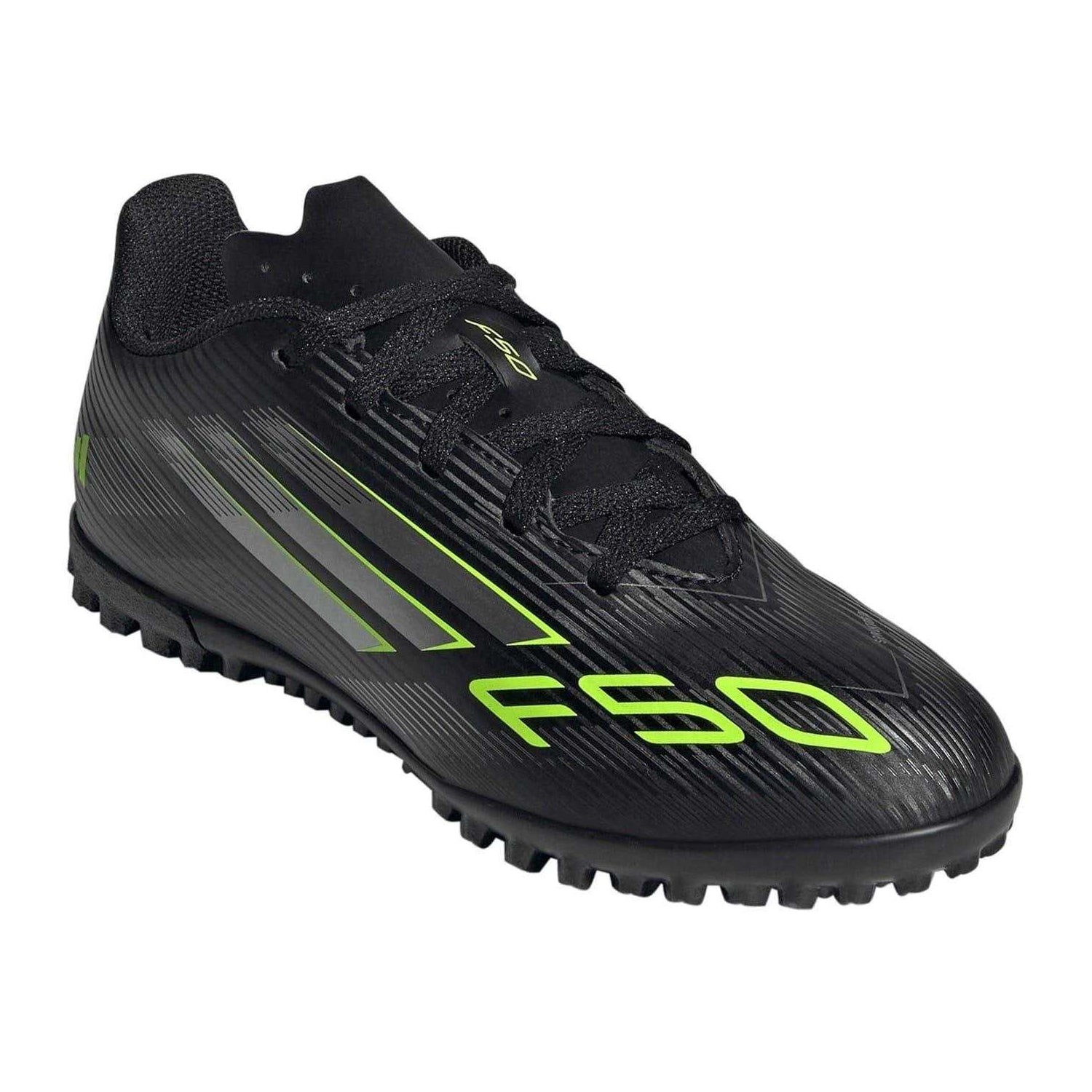 Black-Lemon - Pack Shot - Adidas Childrens-Kids F50 Messi Club Flat Astro Turf Trainers