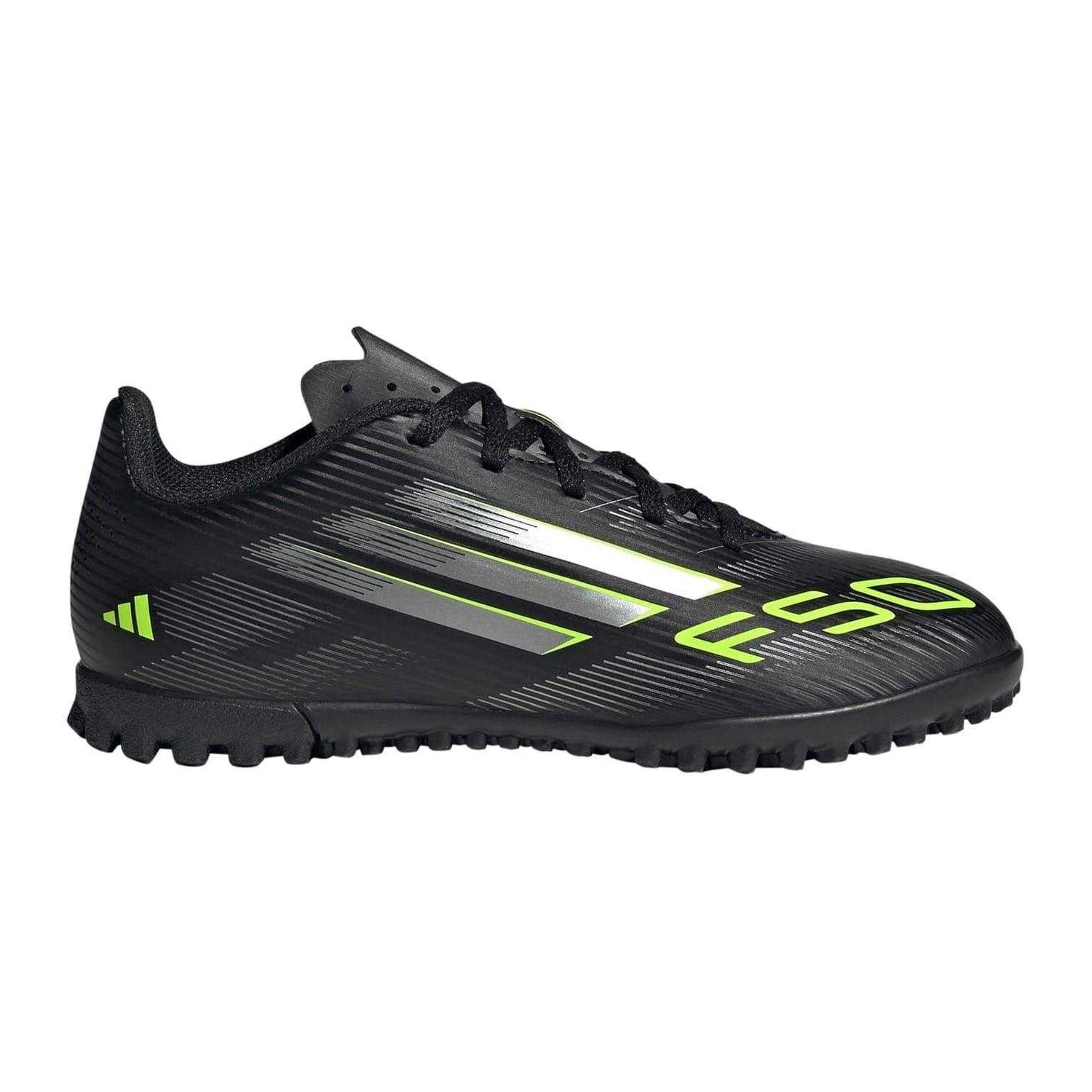 Black-Lemon - Front - Adidas Childrens-Kids F50 Messi Club Flat Astro Turf Trainers