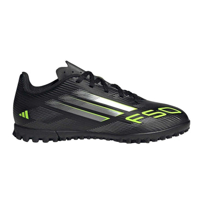 Black-Lemon - Front - Adidas Childrens-Kids F50 Messi Club Flat Astro Turf Trainers