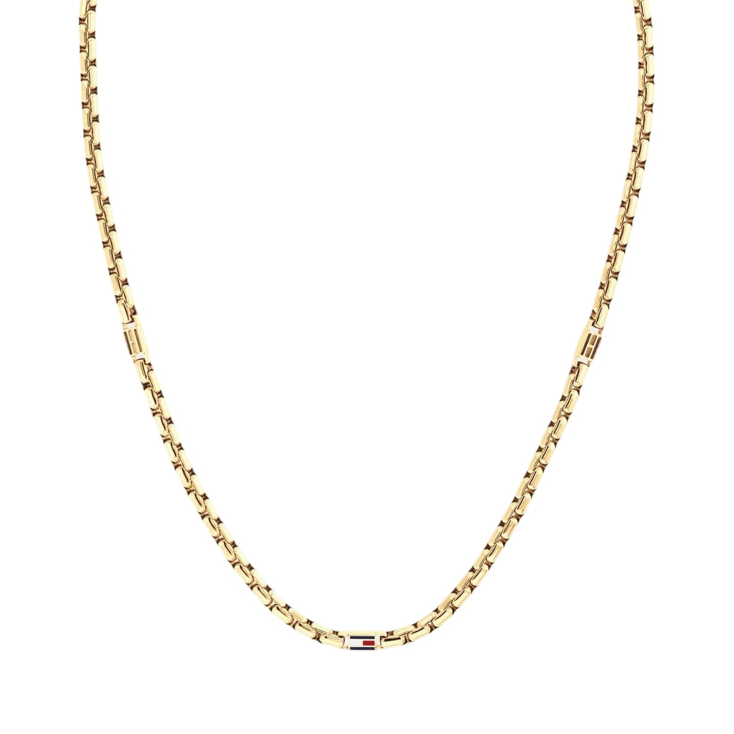 Gold - Back - Tommy Hilfiger Mens Gold Plated Stainless Steel Necklace