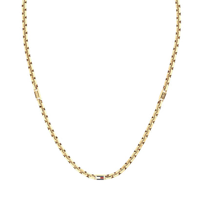Gold - Back - Tommy Hilfiger Mens Gold Plated Stainless Steel Necklace