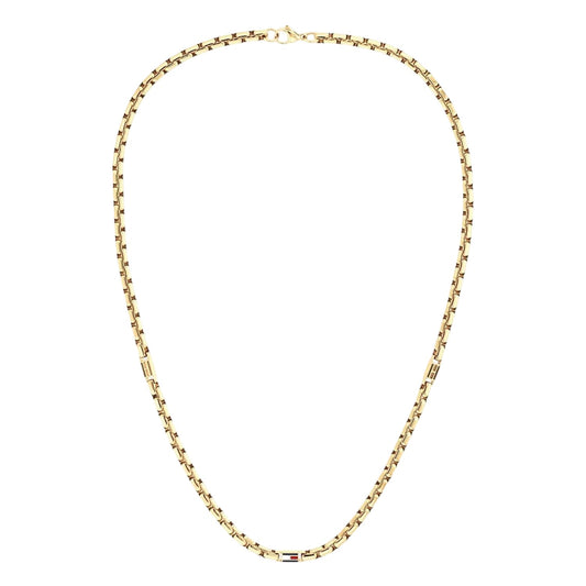 Gold - Front - Tommy Hilfiger Mens Gold Plated Stainless Steel Necklace