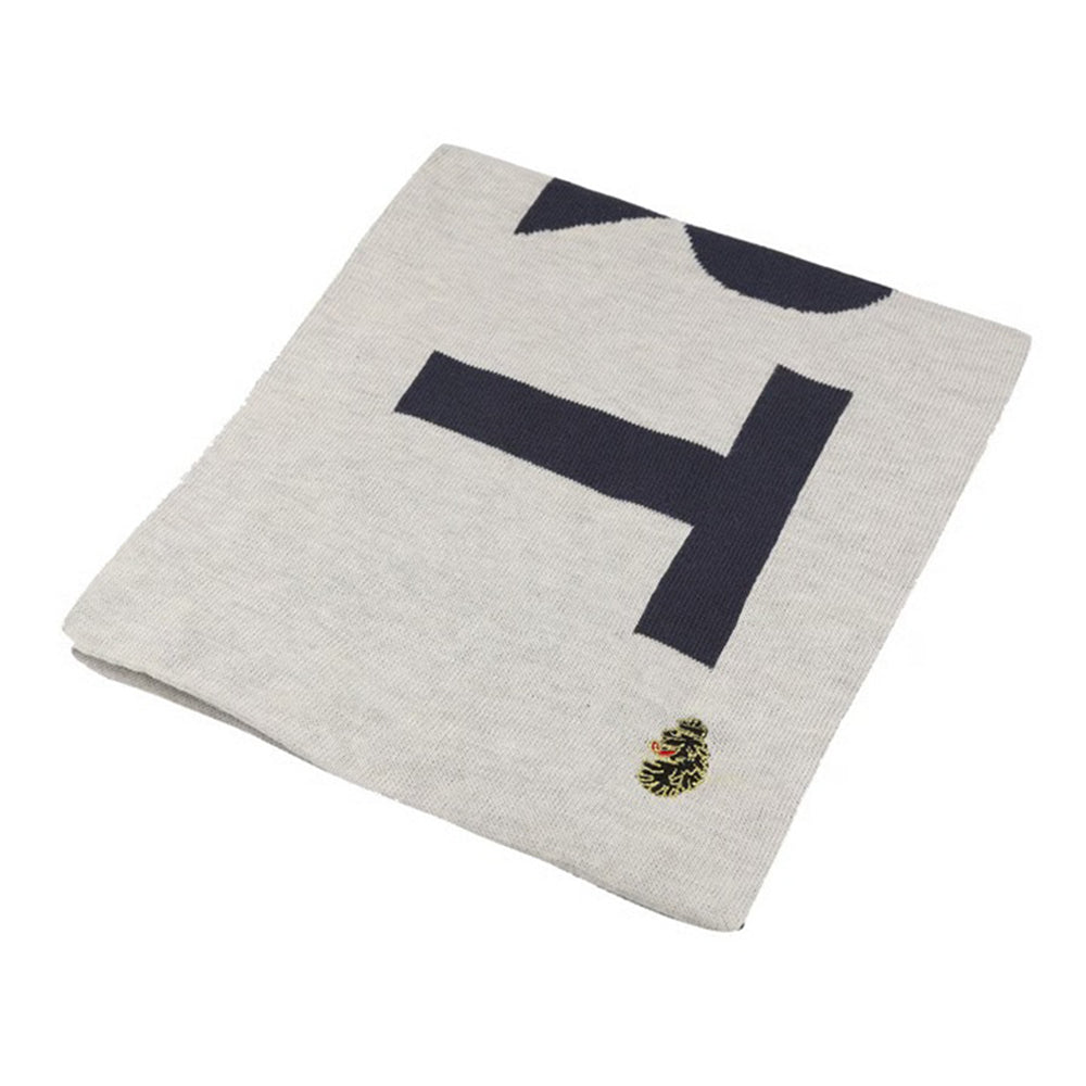 Beige - Back - Luke 1977 House Text Knitted Scarf