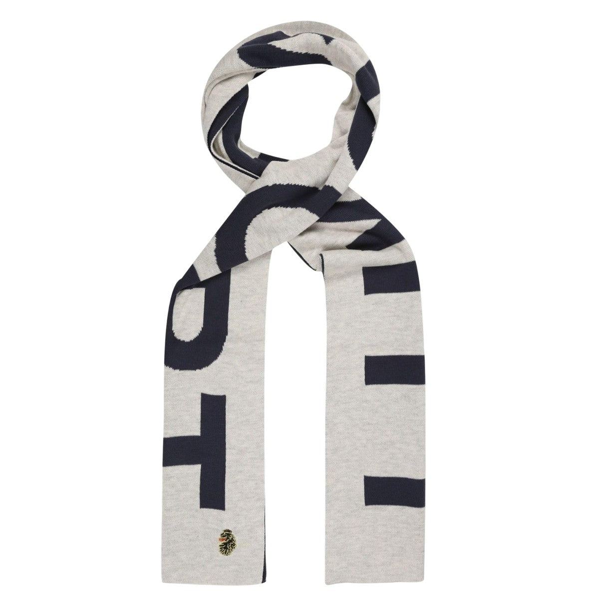 Beige - Front - Luke 1977 House Text Knitted Scarf