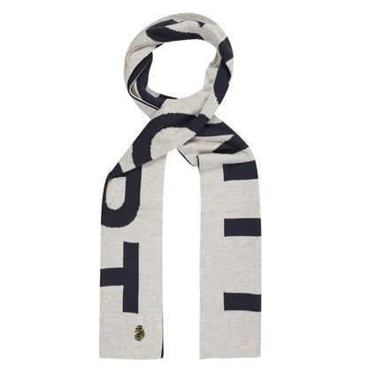 Beige - Front - Luke 1977 House Text Knitted Scarf