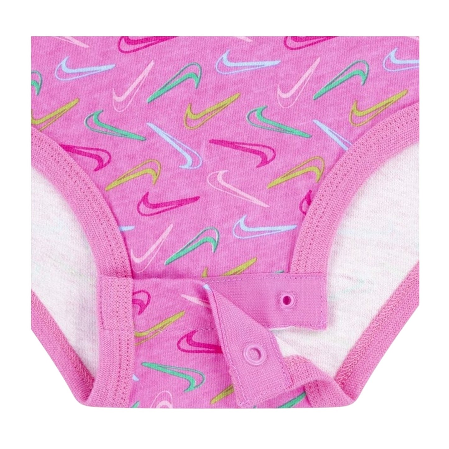 Black-Pink-Blue - Side - Nike Baby Girls Swoosh Top & Bottom Set (Pack of 3)