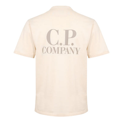 Frozen - Back - C.P. Company Mens Double Logo Cotton Relaxed Fit Casual T-Shirt