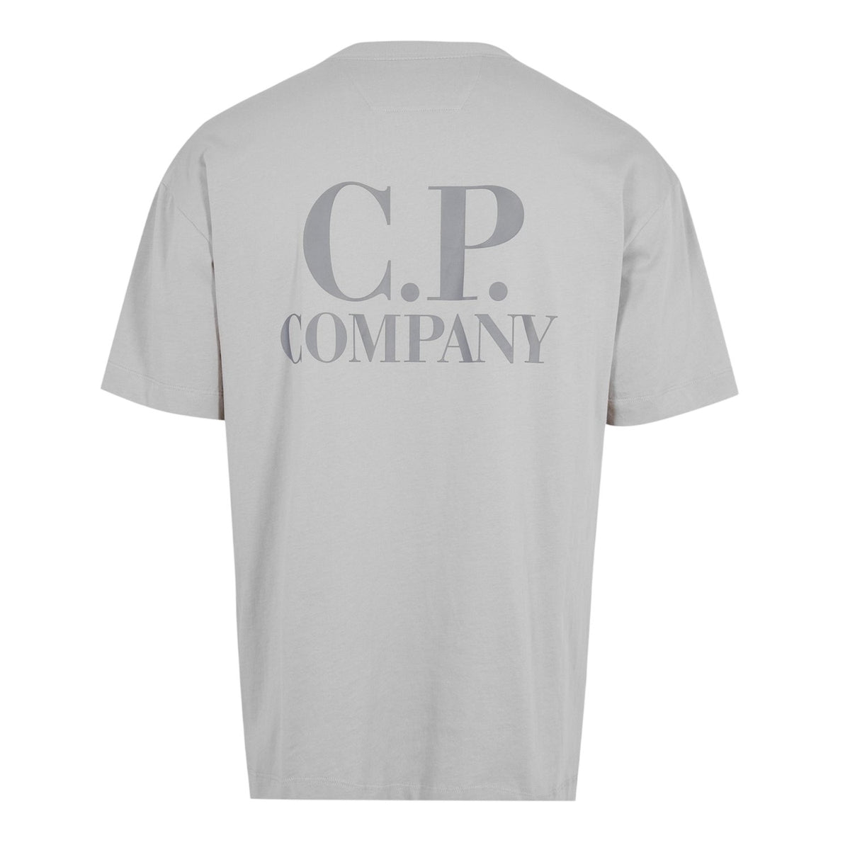 Silver - Back - C.P. Company Mens Double Logo Cotton Relaxed Fit Casual T-Shirt