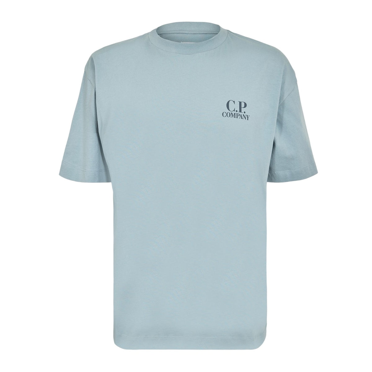 Dove Blue - Front - C.P. Company Mens Double Logo Cotton Relaxed Fit Casual T-Shirt