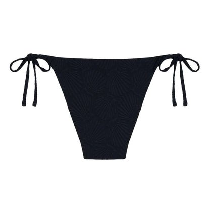 Black - Back - Chelsea Womens-Ladies Scallop Textured Side Tie Bikini Bottoms