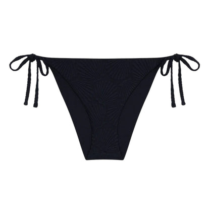 Black - Front - Chelsea Womens-Ladies Scallop Textured Side Tie Bikini Bottoms