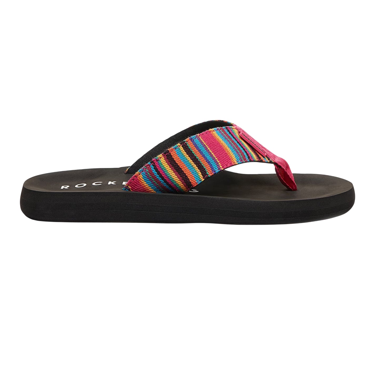 Pink - Front - Rocket Dog Womens-Ladies Adios Dexter Cotton Flatform Flip Flops