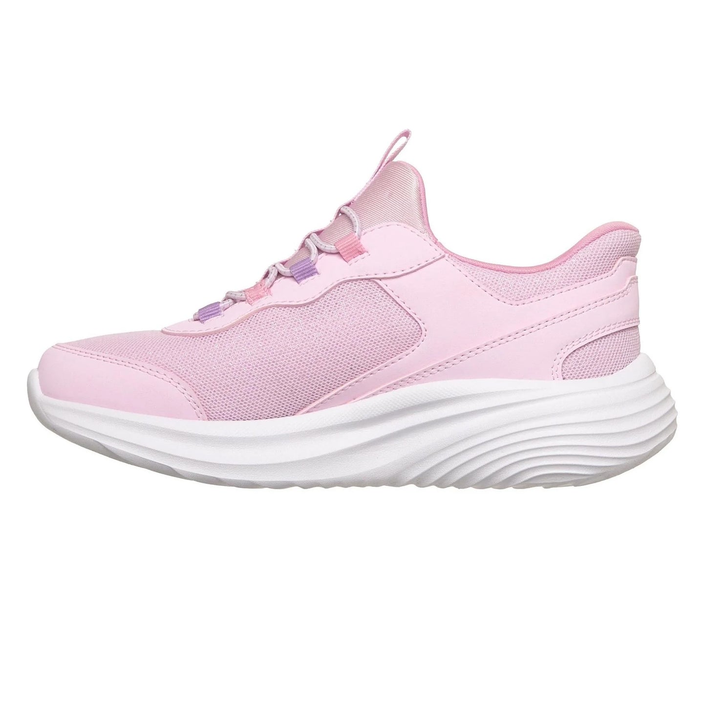 Pink-White - Side - Skechers Childrens-Kids Bounder Trainers
