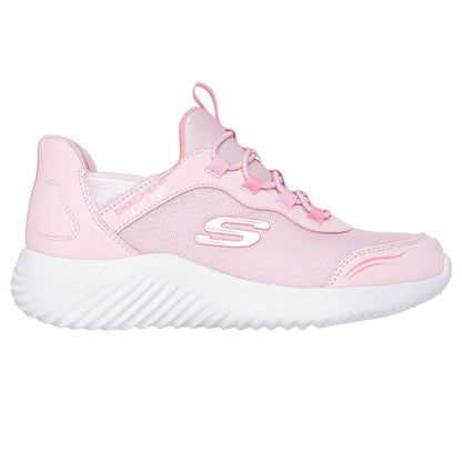 Light Pink-White - Front - Skechers Childrens-Kids Bounder Trainers