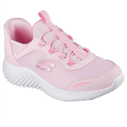 Light Pink-White - Pack Shot - Skechers Childrens-Kids Bounder Trainers