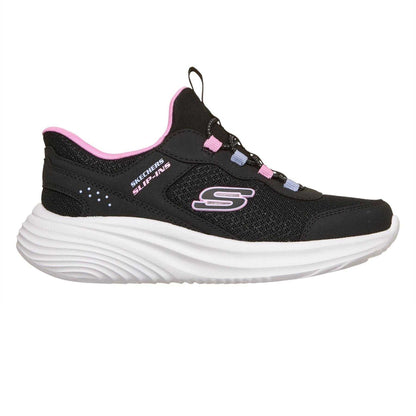 Black-Pink - Front - Skechers Childrens-Kids Bounder Trainers