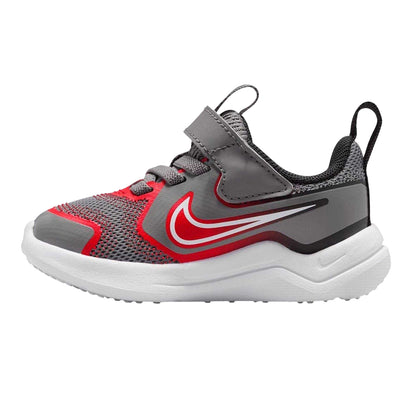 Grey-Red - Side - Nike Childrens-Kids Downshifter 12 Trainers