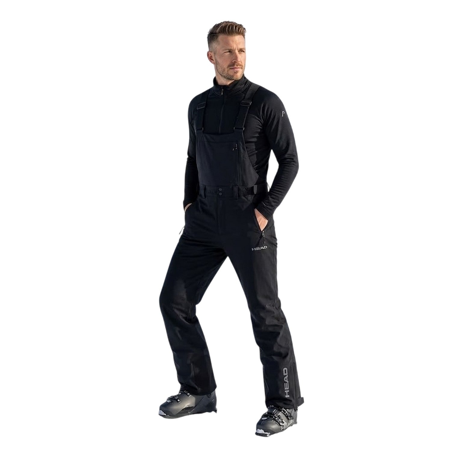 Black - Side - Head Mens Countdown Skiing Salopettes
