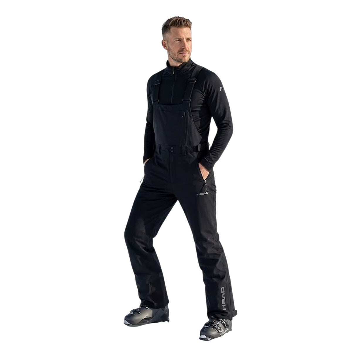 Black - Side - Head Mens Countdown Skiing Salopettes