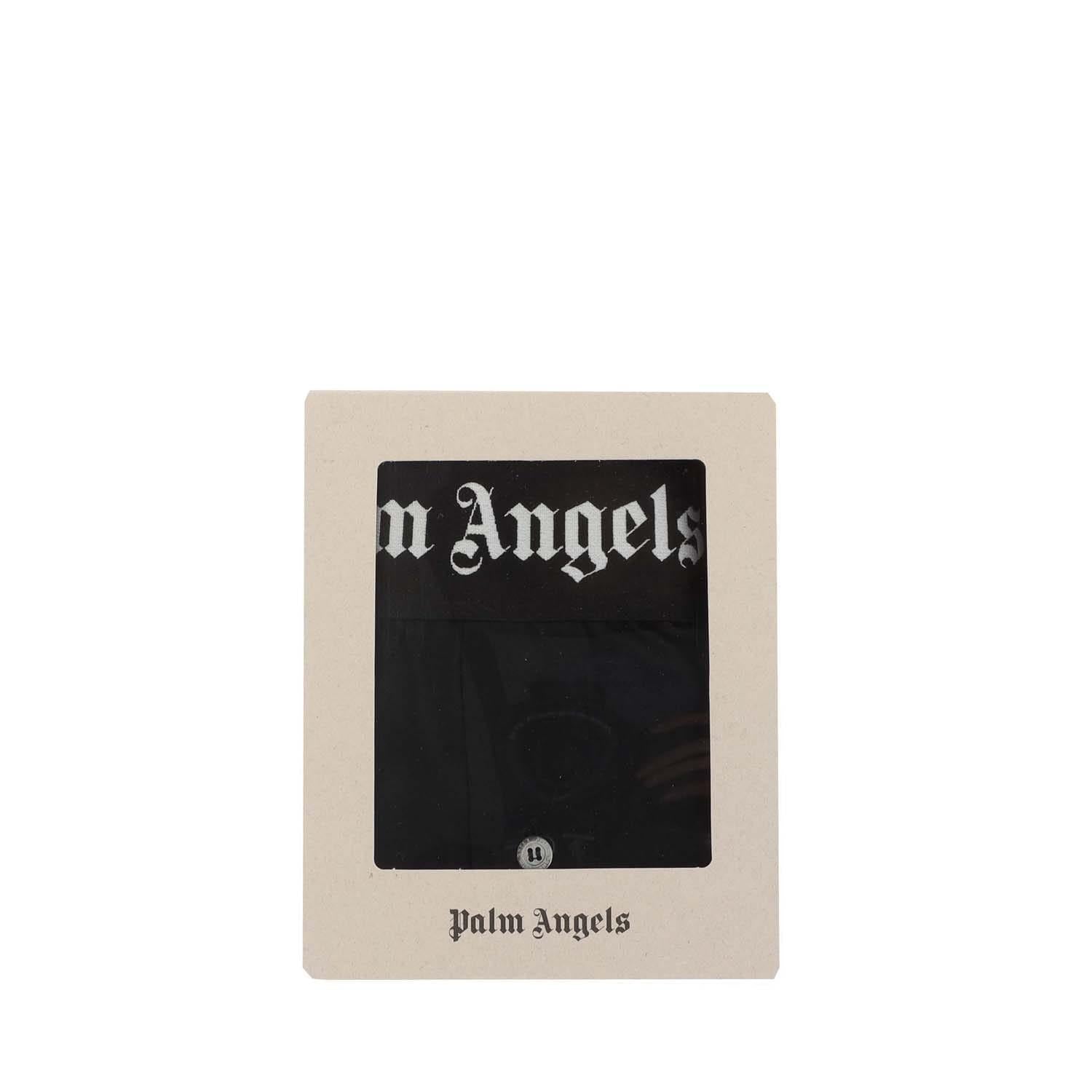 Black-White - Back - Palm Angels Mens Long Length Boxer Shorts